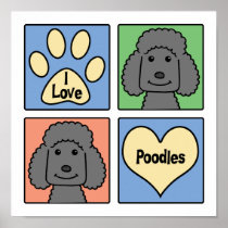 I Love Poodles Print