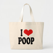 I Love Poop Tote Bags