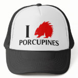 I Love Porcupines hats