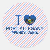 I Love Port Allegany, PA Round Sticker