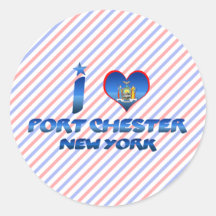 I love Port Chester, New York Round Sticker