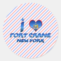 I love Port Crane, New York Round Stickers