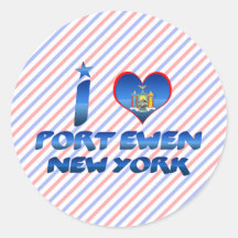 I love Port Ewen, New York Round Stickers