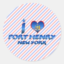 I love Port Henry, New York Round Stickers