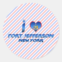 I love Port Jefferson, New York Round Stickers
