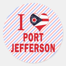 I love Port Jefferson, Ohio Round Stickers