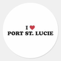I Love Port St. Lucie Florida Round Sticker