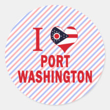 I love Port Washington, Ohio Round Stickers