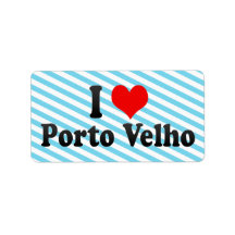 I Love Porto Velho, Brazil Personalized Address Label