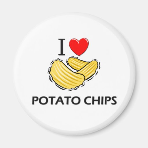 I Love Potato Chips Refrigerator Zazzle