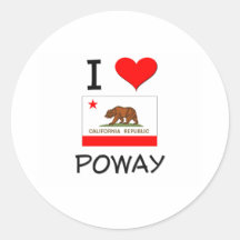 I Love POWAY California Sticker