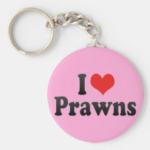 I Love Prawns Keychain