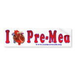 I Love Pre Med Bumper Sticker