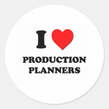 I Love Production Planners Round Sticker