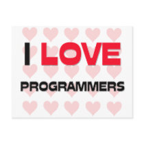 I LOVE PROGRAMMERS postcards