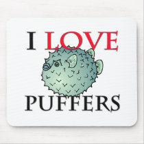 I Love Puffers mousepads