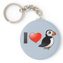 I Love Puffins Keychains