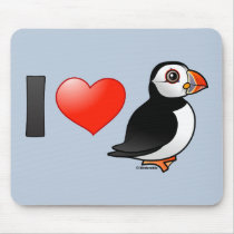 I Love Puffins Mousepads