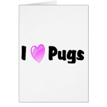 I Love Pugs cards