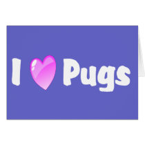 I Love Pugs cards