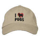 I Love Pugs Embroidered Hat