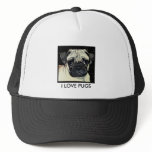 I LOVE PUGS hats