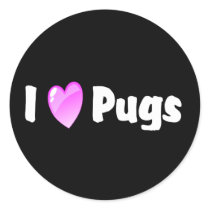 I Love Pugs stickers