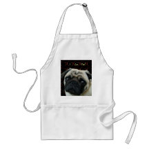 I Love Pugs with Hearts Apron