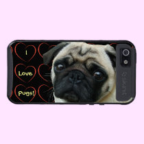I Love Pugs with Hearts skinit case