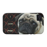I Love Pugs with Hearts Case-Mate iPhone 4 Cases