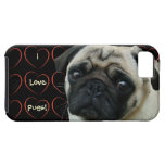 I Love Pugs with Hearts iPhone 5 Covers