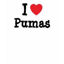 I love Pumas heart custom personalized t-shirts