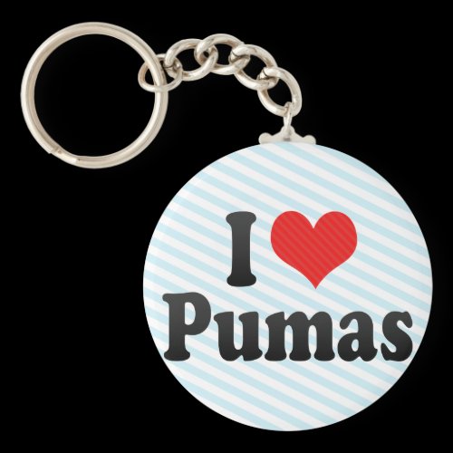 I Love Pumas Keychain