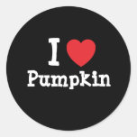 I love Pumpkin heart T-Shirt Round Sticker