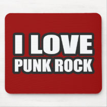 I LOVE PUNK ROCK guys girls punk music mousepads