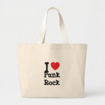 I love Punk Rock heart custom personalized Tote Bags