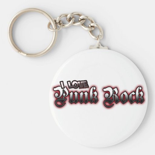 I Love PUNK ROCK Music Keychains