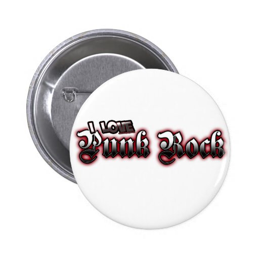 I Love PUNK ROCK Music Pins