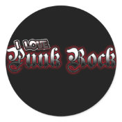 I Love PUNK ROCK Music Round Stickers