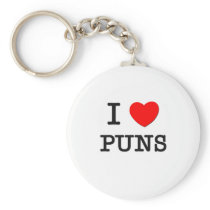 I Love Puns Keychain