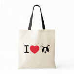 I Love Puppy Tote bags