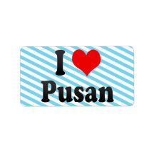 I Love Pusan, Korea Personalized Address Label