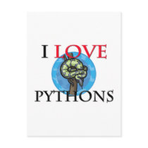 I Love Pythons postcards
