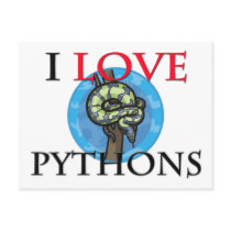 I Love Pythons postcards