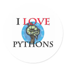 I Love Pythons stickers by tshirtshirts I Love Pythons stickers