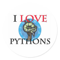 I Love Pythons stickers by tshirtshirts I Love Pythons stickers