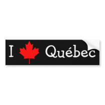 I Love Quebec bumper stickers