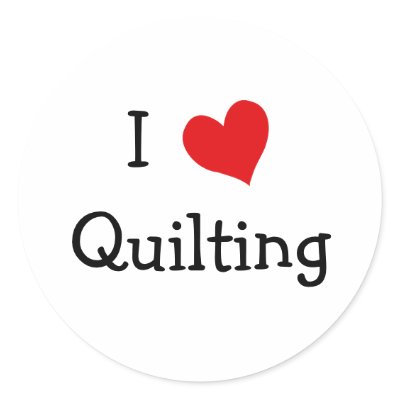 I Love Quilting round stickers