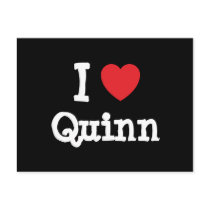 I love Quinn heart custom personalized postcards