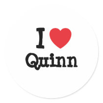 I love Quinn heart custom personalized stickers